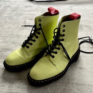 Doc martens x Undercover collab pastel neon lime boots size 6 (fits 9 women)